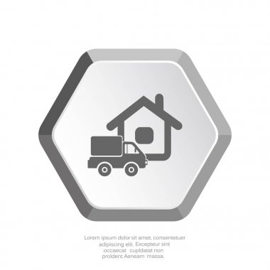 Sevkiyat teslimat kamyonu web simgesi
