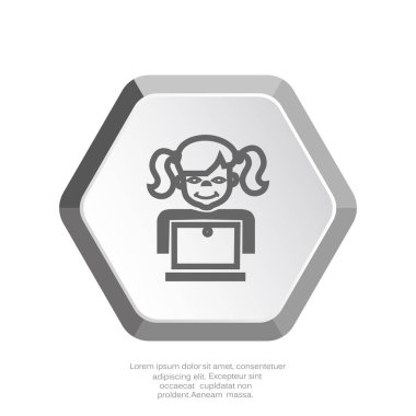 liseli kız ile laptop