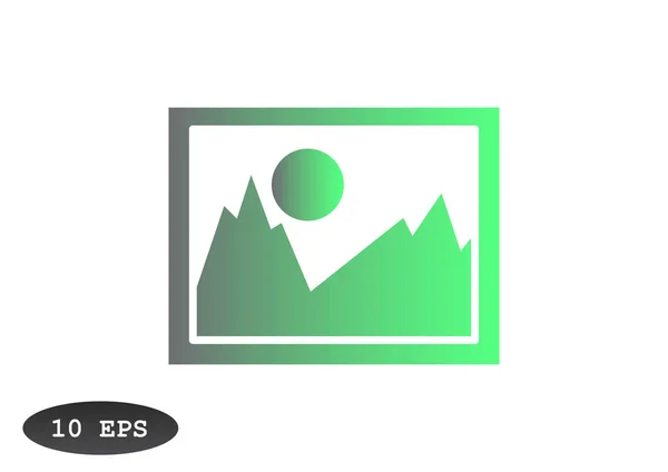 Pictogram van een landschap afbeelding web — Stockvector