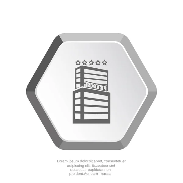Hotel edificio icono web — Vector de stock