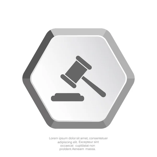 Auction hammer simple web icon — Stock Vector