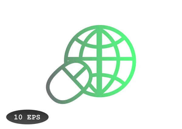 Symbole mondial et icône de souris d'ordinateur — Image vectorielle