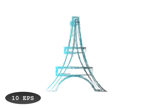 Icono de dibujo de torre Eiffel — Archivo Imágenes Vectoriales