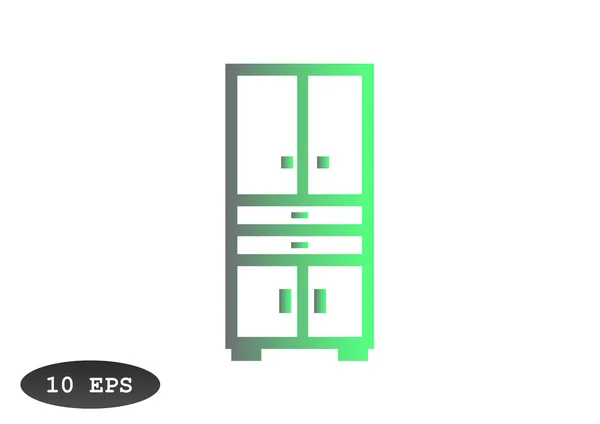 Kledingkast platte pictogram — Stockvector