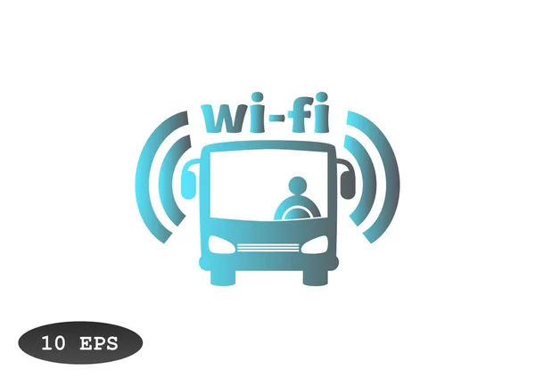 Wi-Fi i buss tecken — Stock vektor