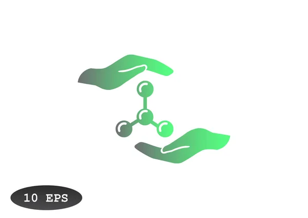 Molecular compound and hands — Stock Vector