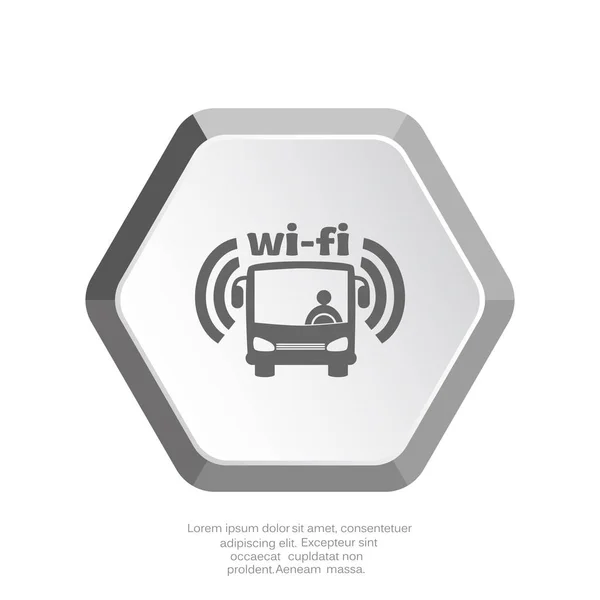 Wi-Fi w autobus znak — Wektor stockowy