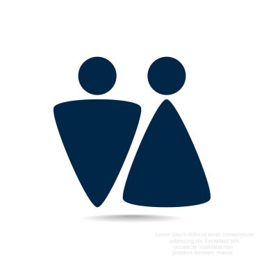 Cinsiyet işaretleri ile WC simgesi