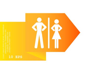 Cinsiyet işaretleri ile WC simgesi