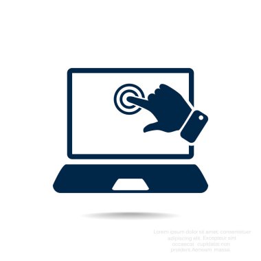 Dokunmatik ekranda dizüstü web simgesi