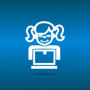 liseli kız ile laptop