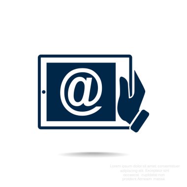 E-posta işareti ile dijital tablet