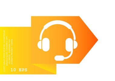 Kulaklýklý mikrofon seti web simgesi