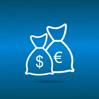 Carrency sembolleri ile para çanta