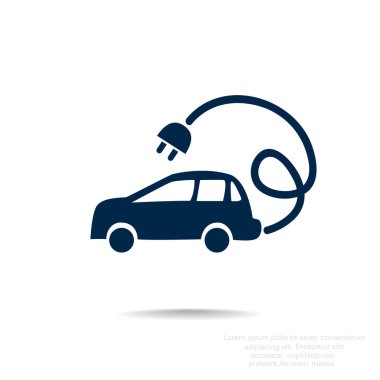 Elektrik araba basit web simgesi