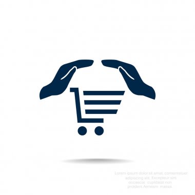 el ve alışveriş sepeti işareti