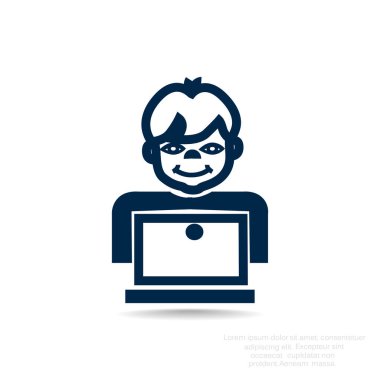 Öğrenci dizüstü bilgisayar simgesi 