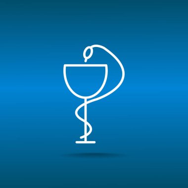 Eczane sembolü tıbbi yılan ve bardak.