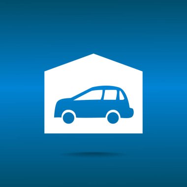 Garajda araba basit simgesiyle