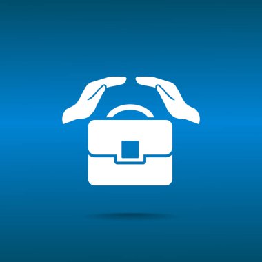 Evrak çantası ile eller web simgesi