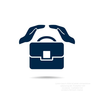 Evrak çantası ile eller web simgesi