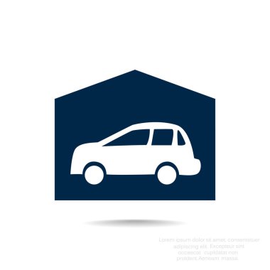 Garajda araba basit simgesiyle