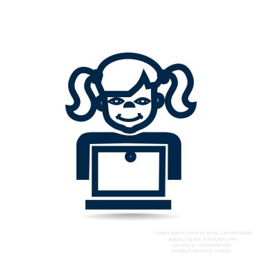 liseli kız ile laptop