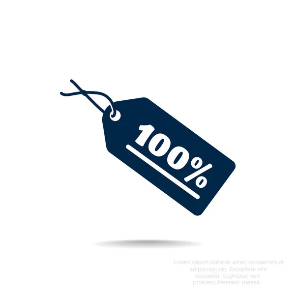 Tag that says 100% — Stock Vector
