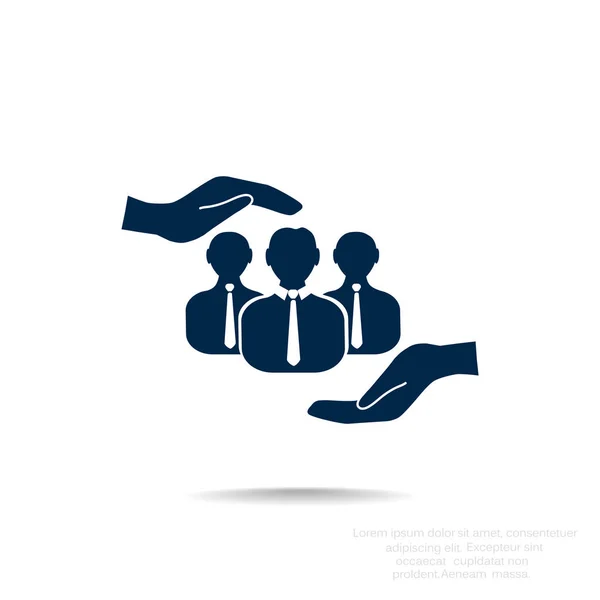 Groupe de personnes et de mains — Image vectorielle