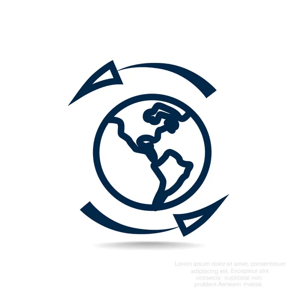 Planeta ziemia tkanina ikona — Wektor stockowy