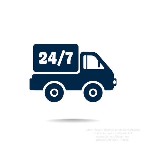 Verzending levering vrachtwagen web pictogram — Stockvector