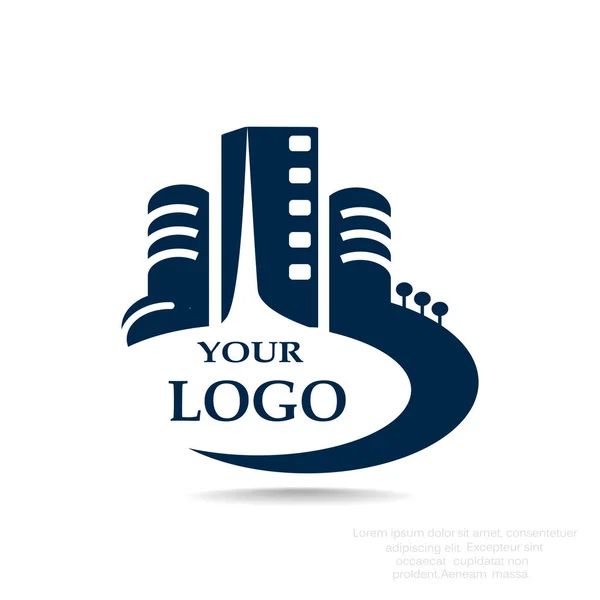 Logo des bâtiments municipaux pour votre entreprise — Image vectorielle