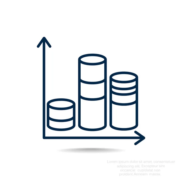 Sütunlar basit web simgesi ile grafik — Stok Vektör