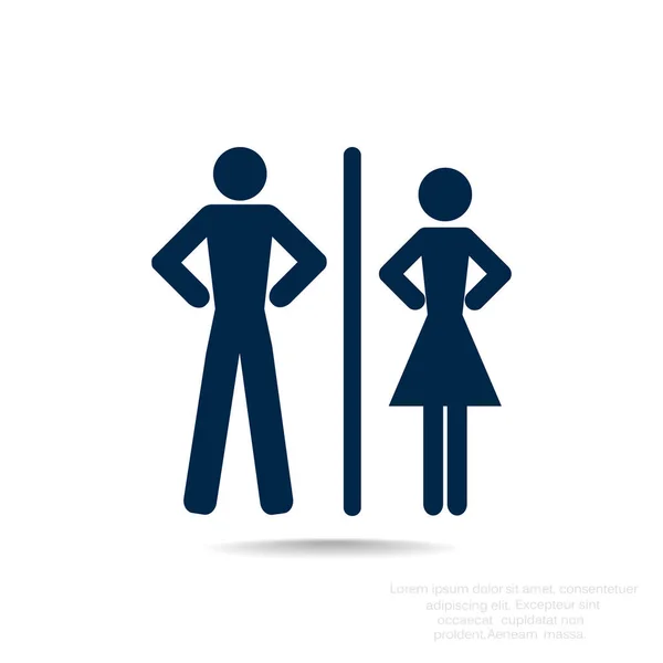 WC pictogram met gender tekenen — Stockvector