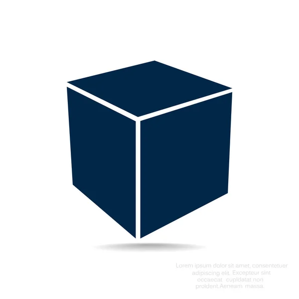 Simple cube web icon — Stock Vector