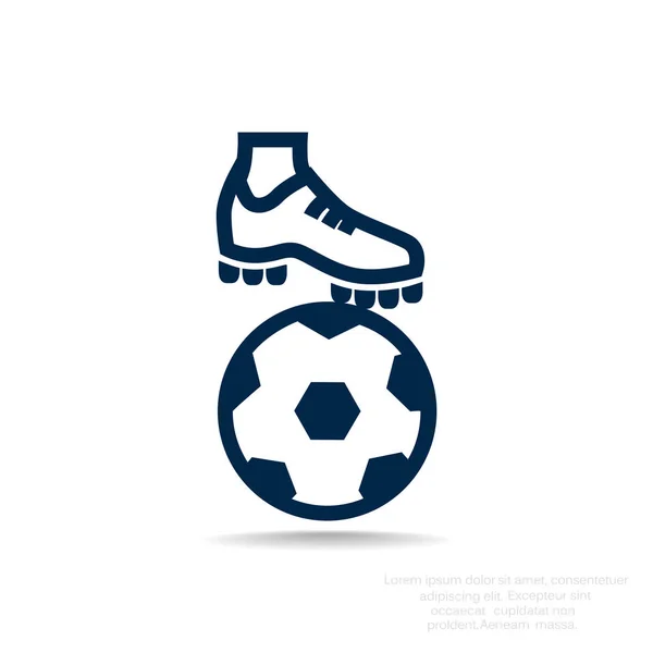 Bota de futebol com bola — Vetor de Stock