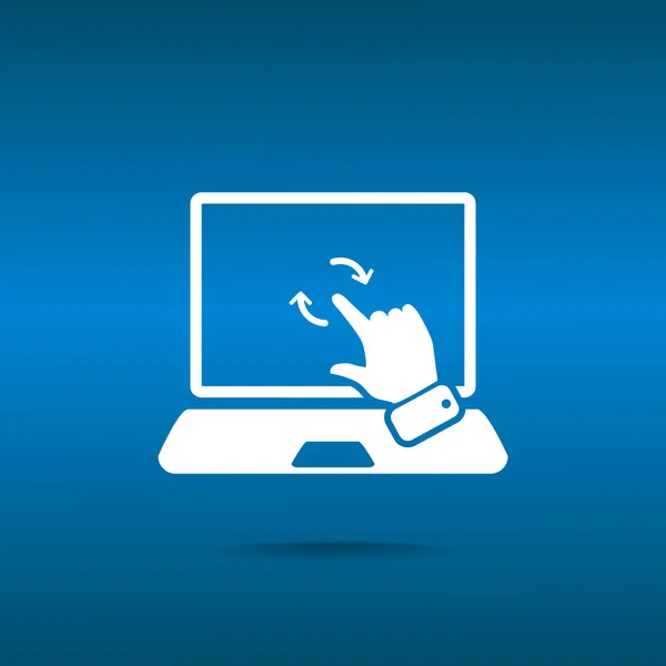 Pantalla táctil en el icono web del ordenador portátil — Vector de stock