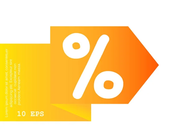 Ícone de símbolo percentual simples —  Vetores de Stock