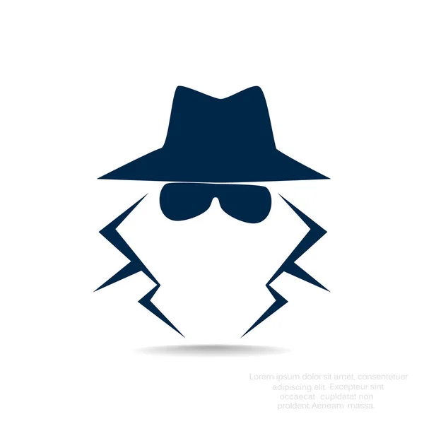 Anonieme spion agent silhouet — Stockvector