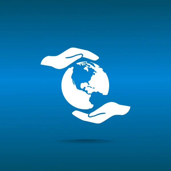 Icône web assurance Terre — Image vectorielle