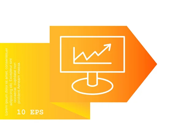 Obchodní rostoucí graf prezentace ikona — Stockový vektor