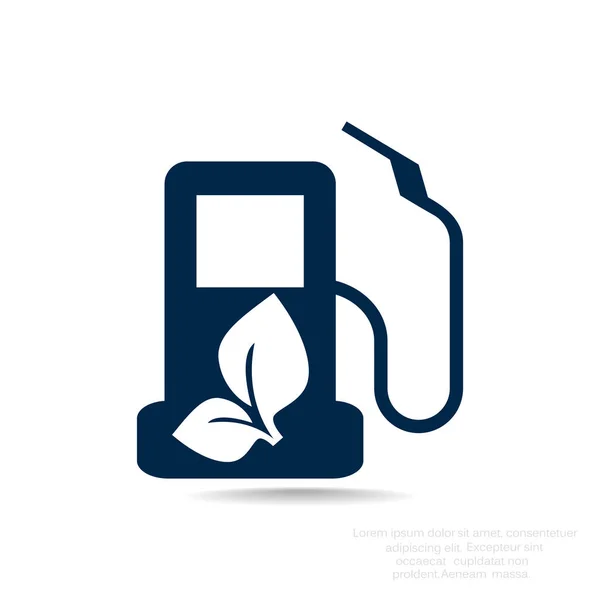 Eco bensinstation ikonen — Stock vektor