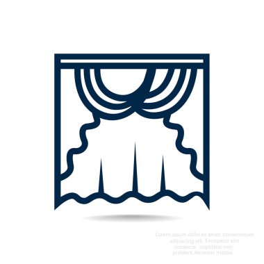 Pencere perde düz simgesi