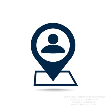 İnsan konum işaretçisi basit simgesine