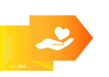 Ellerin simgesinde kalp