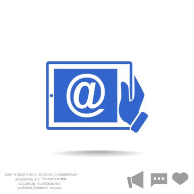 E-posta işareti ile dijital tablet