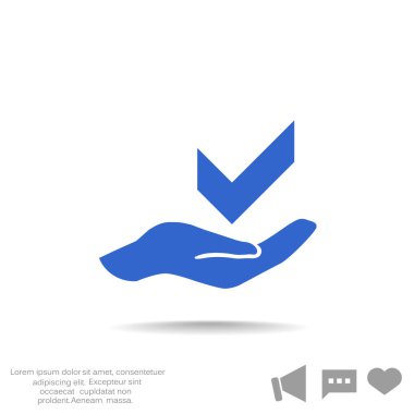 el web simgesi üzerinde onay işareti.