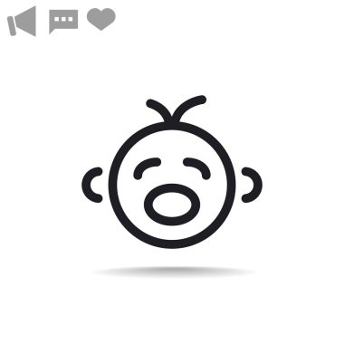 Siluet Basit çizgiler içinde Ağlayan bebek