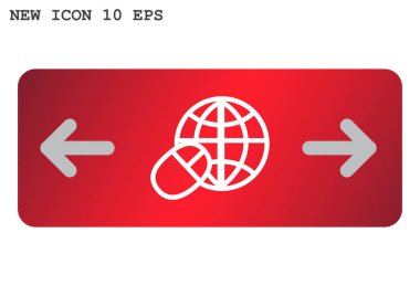 Dünya sembolü ve bilgisayar fare simgesi