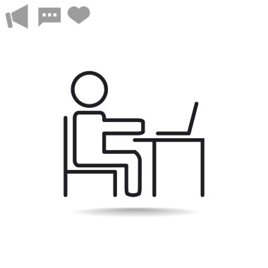 dizüstü web simgesi kullanan adam.